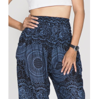 Harembroek Medium Mono Mandala blauw